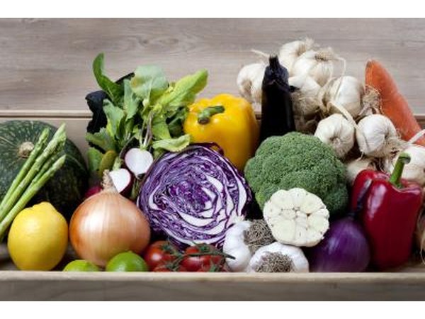 Box of fresh vegetables