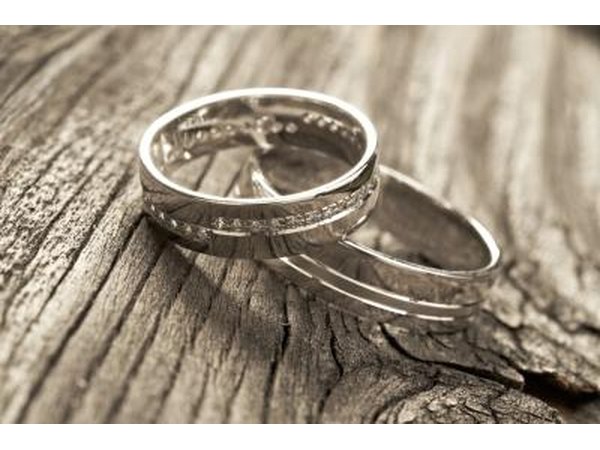 Close-up of wedding bands