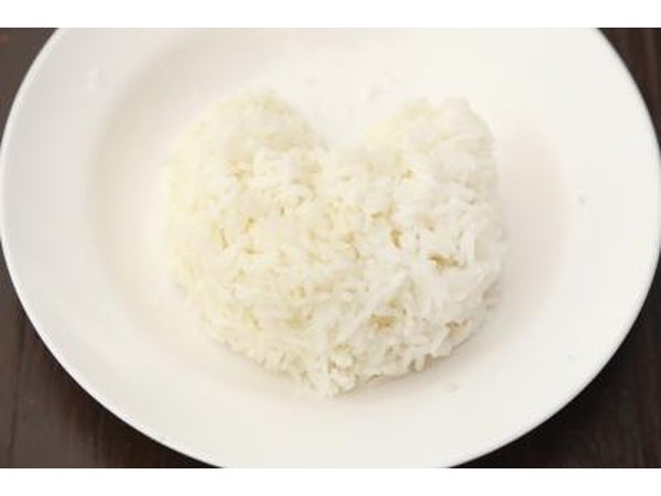 one scoop of rice on small plate
