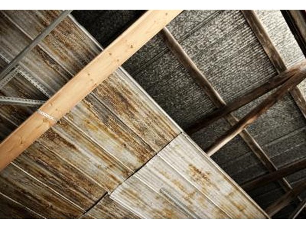 Rustic-looking tin ceiling.