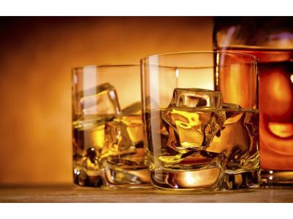 Two glasses of whiskey on the rocks