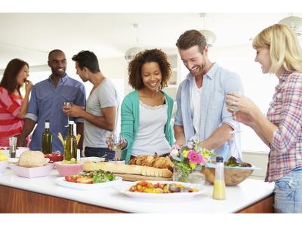 Friends at dinner party