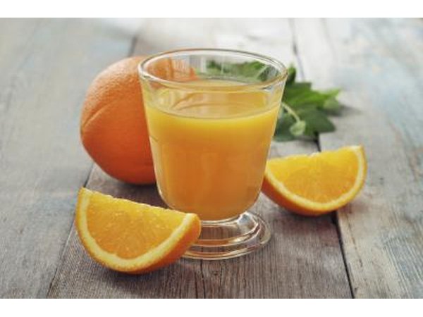 Glass of fresh squeezed orange juice.
