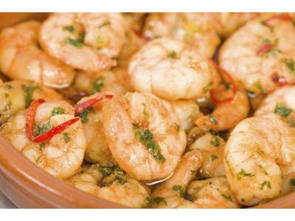 Close-up of shrimp tapas.