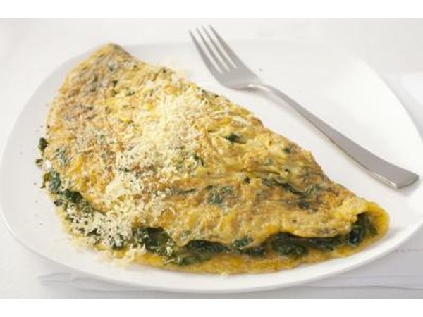 Omelet with spinach.