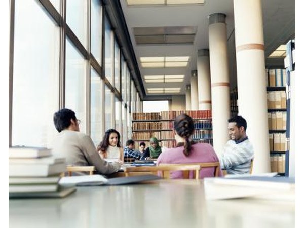 College students in library