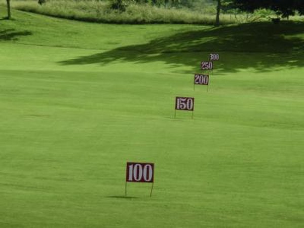 Yard markers on driving range
