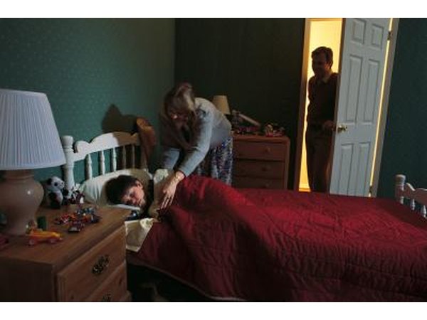 Checking on child in a dark room
