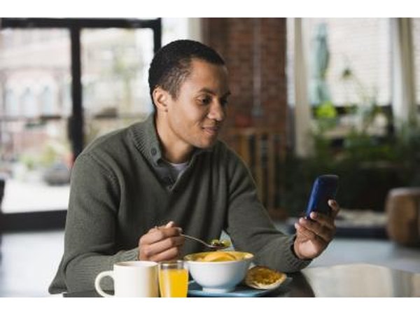 Man eating breakfast