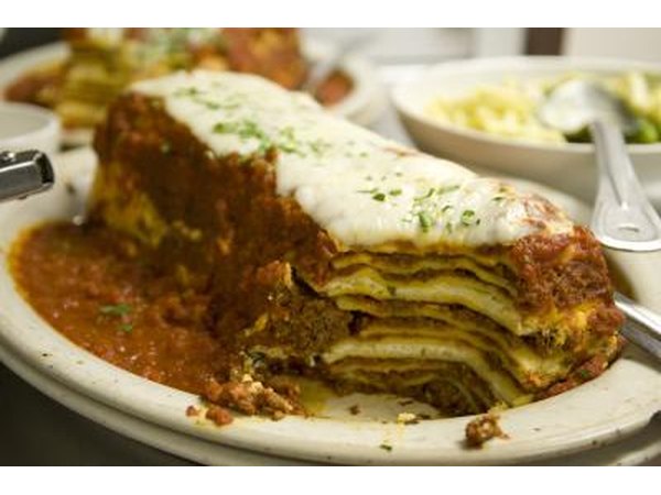 A plate of lasagna