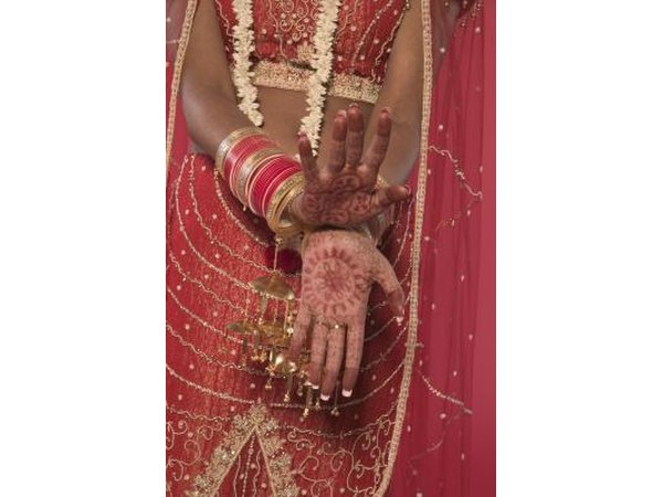 The henna is still applied for the wedding anniversary celebration.