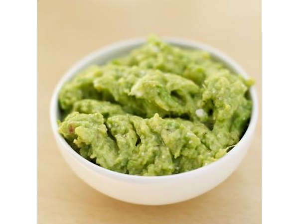 A bowl of guacamole.