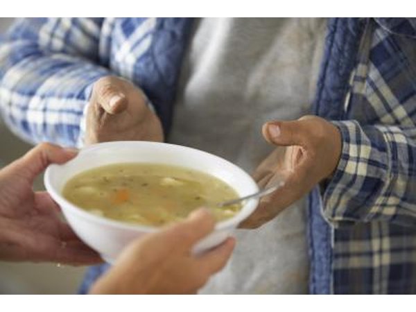 Craft show goers will welcome a warm bowl of soup with a roll for a respite.