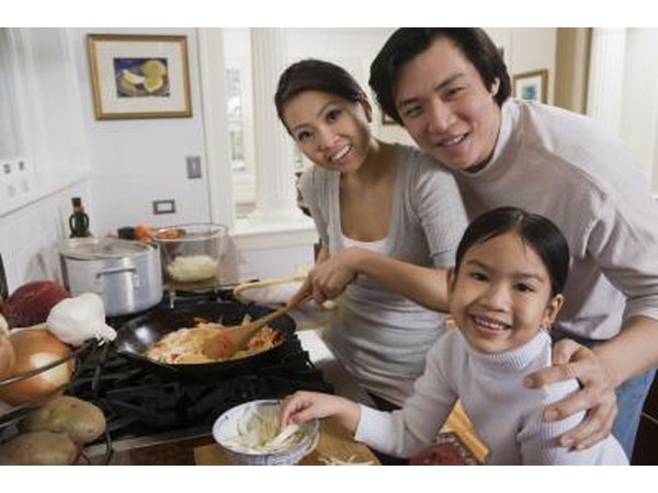 Chinese family cooking