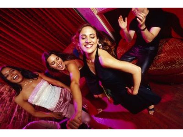 Teen girls dancing