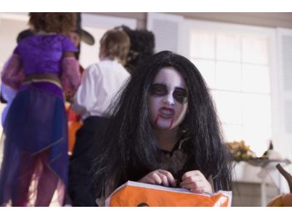 Girl in vampire costume.