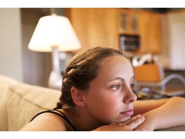Girl sitting on couch