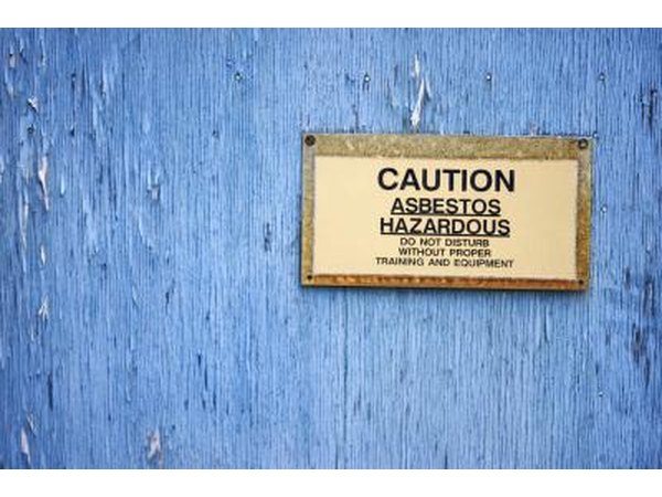Asbestos warning on equipment