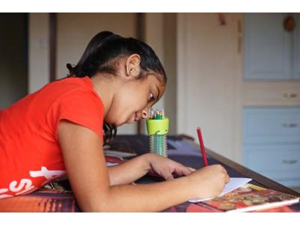 Girl making artwork