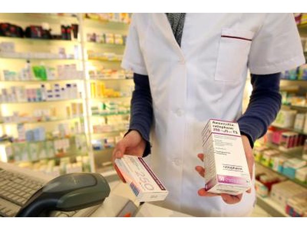 Pharmacist scans medication