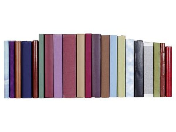 Row of assorted books.