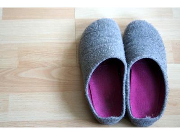 Slippers on wood floor