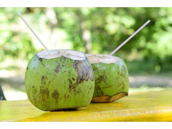 Drink straight from the coconut if possible.