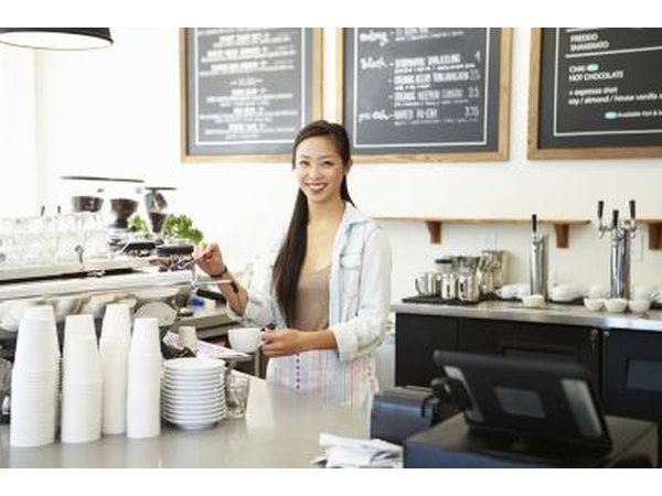 Barista making coffee