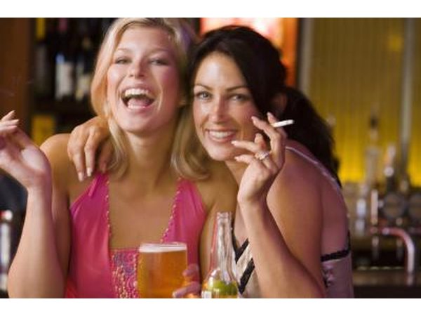 women smoking cigarettes