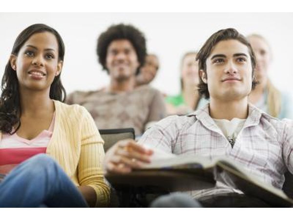 College students listening in class