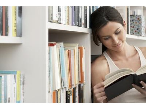 Woman reading manual