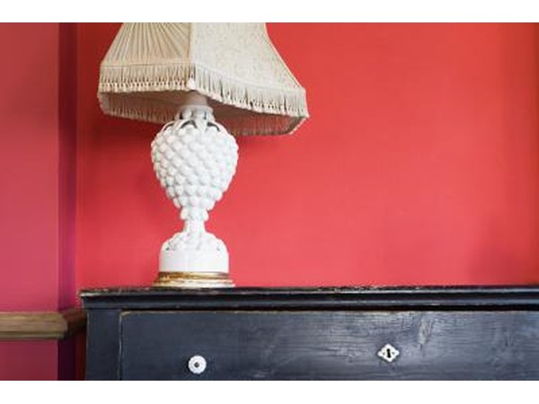 A light to medium red can make a great foil for warm oak shades