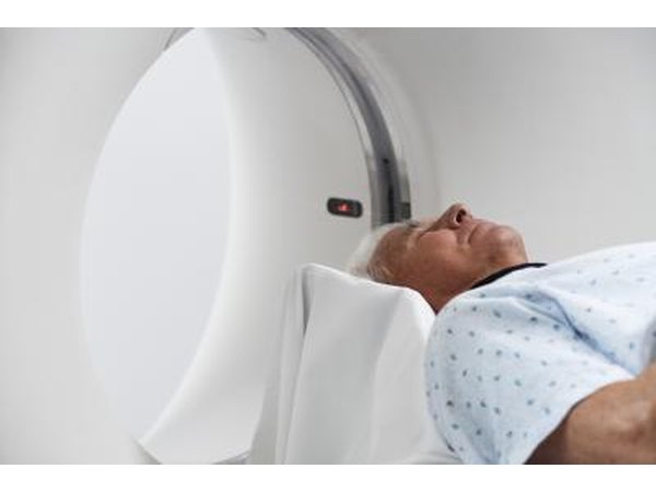 Man going into MRI machine
