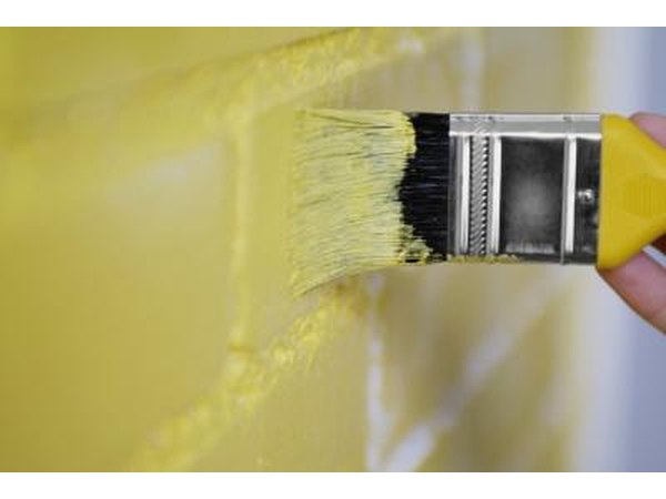 Applying yellow paint