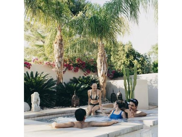 Couples enjoying hot tub