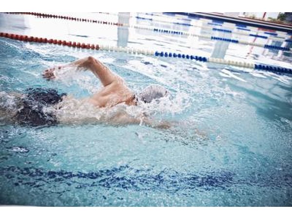 Man swimming laps