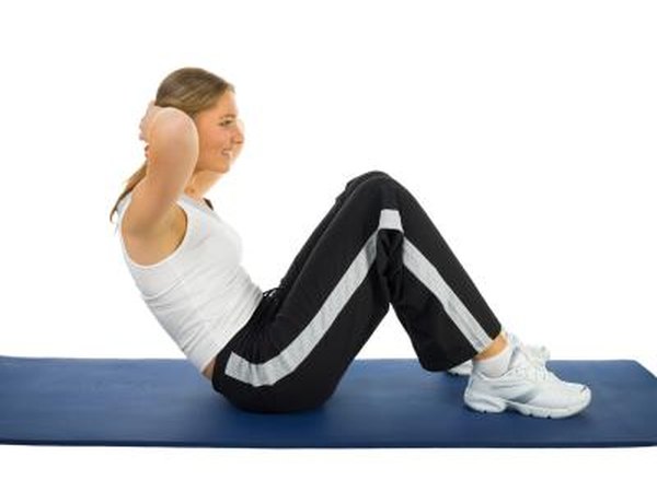 Woman doing crunches.