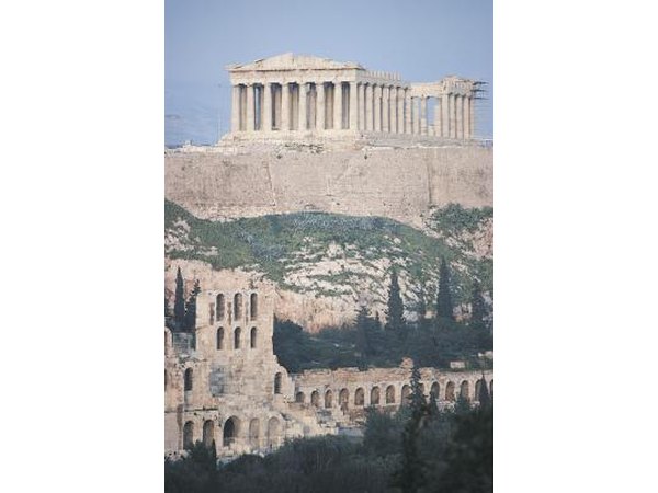 Greek temples, like the Parthenon on the Acropolis, are rectangular in shape.