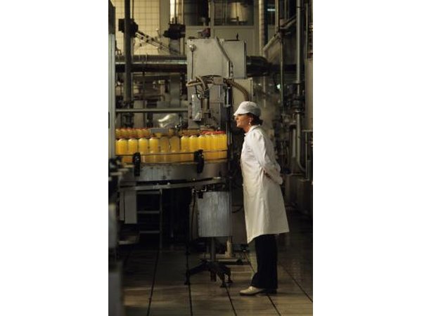 QC inspector in a bottling plant