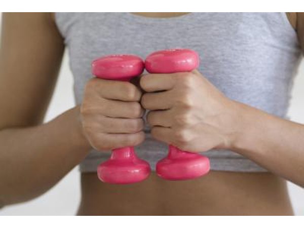 Woman lifting weights