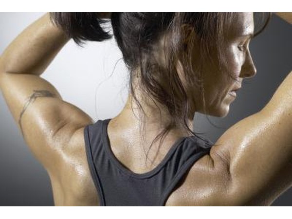 Woman sweating