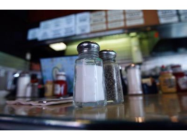 Salt shaker on diner counter