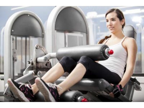 Woman doing lower body weight routine