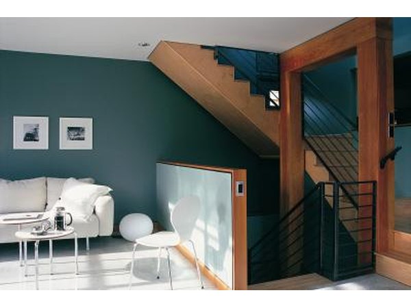 Home with green walls.