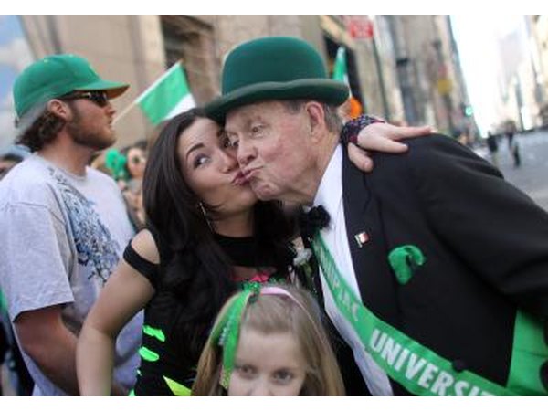 Revelers celebrate St. Patrick's Day at a parade in New York City.