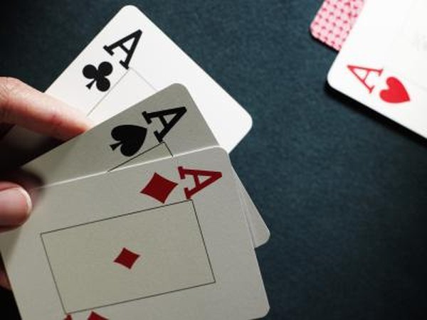 Close-up of a hand of playing cards.
