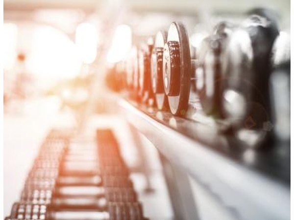 Row of dumbbells