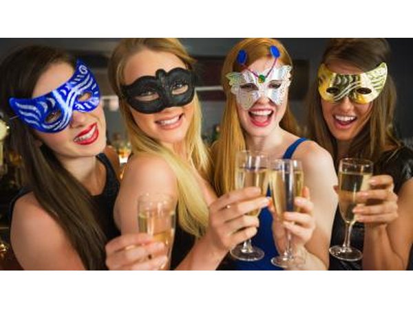 Women toasting at party