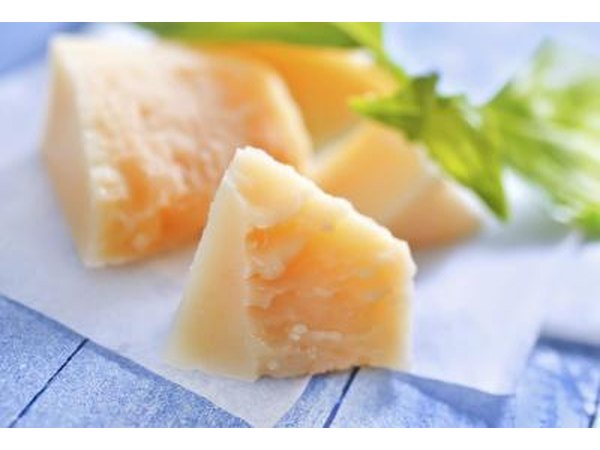 Hard pieces of Parmesan cheese