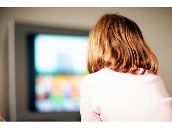 Child watching television